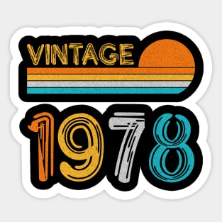 Vintage 1978 Happy 45th Birthday Retro Sticker